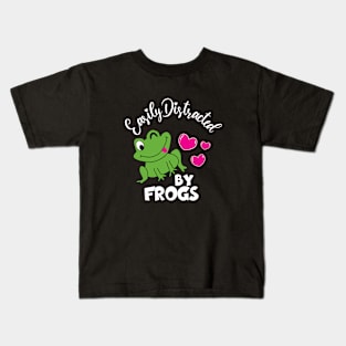 easily distracted by frogs Kids T-Shirt